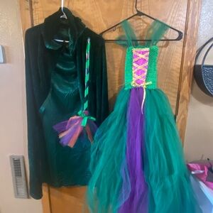 Enchanting Green and Purple Kids Witch Costume, Youth 6/7